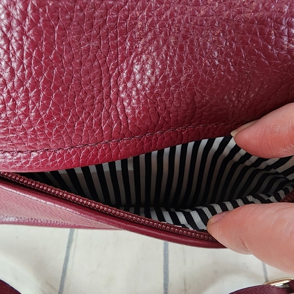 Kate Spade Small Ella Cobble Hill Bag Purse Merlot Red - Picture 9 of 16